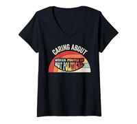 Womens Caring About Other People is Not Political V-Neck T-Shirt