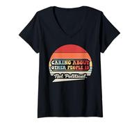 Womens Caring About Other People is Not Political V-Neck T-Shirt