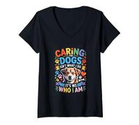 Women's Caring for Dogs Isnt What I Do Its Ws Who Lover V-Neck T-Shirt