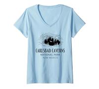 Womens Carlsbad Caverns National Park Natural Cave Entrance Bats V-Neck T-Shirt