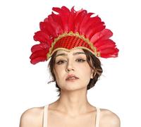 Women's Carnival Headdress Belly Dance Performance Headband Colorful Feather Headband Prom Party Festive Headdress Decorative Feather Costume Party Wedding Carnival