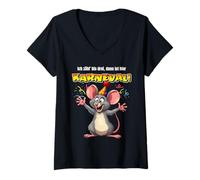 Womens Carnival Mouse Clown Costume Cologne Cologne Alaaf Helau Funny V-Neck T-Shirt