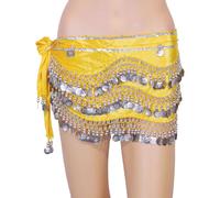 Women's Carnival Sequin Skirt Costume, Sparkly Beaded Hip Scarf For Belly Dance Practice Performance Party Festive
