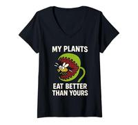 Womens Carnivorous Plant Venus Flytrap Pitcher Sundew Nepenthes V-Neck T-Shirt