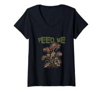 Women's Carnivorous Venus Flytrap Plant Always Hungry Vintage Horror V-Neck T-Shirt