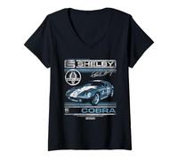 Women's Carroll Shelby Cobra Advert Fade V-Neck T-Shirt