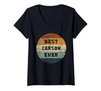 Womens Carson Name Best Carson Ever V-Neck T-Shirt