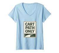 Women's Cart Paths Only First Tees Jitters Public Golf Society Jokes V-Neck T-Shirt