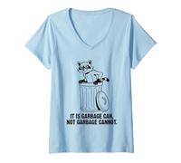 Women's Cartoon Funny Raccoon It is Garbage Can Not Garbage Cannot V-Neck T-Shirt
