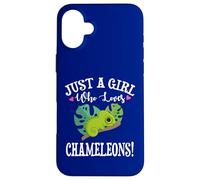 Womens Cartoon Kawaii Just Girl Who Loves Chameleons Lover Case for iPhone 16 Plus
