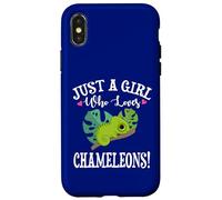 Womens Cartoon Kawaii Just Girl Who Loves Chameleons Lover Case for iPhone X/XS
