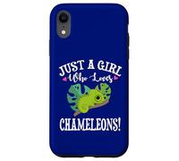 Womens Cartoon Kawaii Just Girl Who Loves Chameleons Lover Case for iPhone XR
