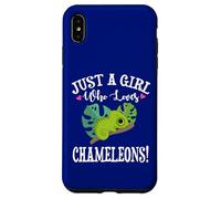 Womens Cartoon Kawaii Just Girl Who Loves Chameleons Lover Case for iPhone XS Max