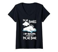 Womens Cartoon Polar Bear are Awesome I Am A Polar Bear V-Neck T-Shirt