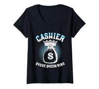 Women's Cashier Queue Queen/King V-Neck T-Shirt