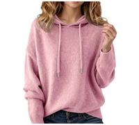 Women's Cashmere Blend Hooded Jumper UK, Merino Wool Loose Fit Thermal Pullover, Lightweight Long Sleeve Knit for Festive Winter & Casual Daily Outings