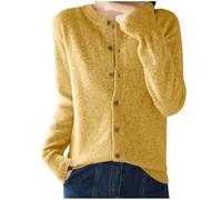 Women's Cashmere Cardigans Round Neck Sweater Lightweight Long Sleeve Knitted Cardigan Solid Color Button Down Jumper Spring Autumn Sweater Ladies Outwear Knitwear Summer Outfits