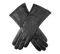 Women's Cashmere-Lined Leather Gloves - BLACK / 7