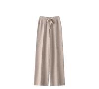 Women's Cashmere Wide Leg Pants Loose Solid Color Knitted Cashmere Wide Leg Pants Qing Fleece 3XL