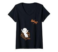 Women's Casper Boo Halloween Fun V-Neck T-Shirt