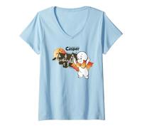 Women's Casper Haunted House Halloween V-Neck T-Shirt