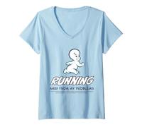Womens Casper Movie Running Away from My Problems V-Neck T-Shirt