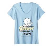 Womens Casper Movie The Friendly Ghost Come Out to Play V-Neck T-Shirt