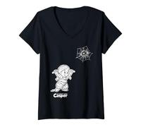Women's Casper Mummy Ghost Halloween V-Neck T-Shirt