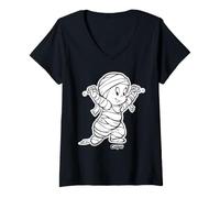 Women's Casper Mummy Halloween Fun V-Neck T-Shirt