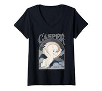 Womens Casper The Friendly Ghost Dreamy Clouds V-Neck T-Shirt