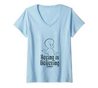 Womens Casper The Friendly Ghost Seeing is Believing Classic V-Neck T-Shirt