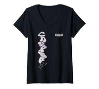 Womens Casper The Friendly Ghost Vertical Logo Purple Tones V-Neck T-Shirt