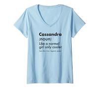 Women's Cassandra Like A Normal Girl Only Cooler Queen First Name V-Neck T-Shirt