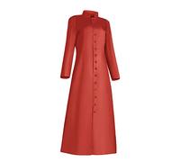 Womens Cassock Robe Sale Clearance Medieval Church Robe Ladies Clergy Robes Button Down Gothic Long Trench Coat Men Pastor Robe Minister Choir Costume Pulpit Liturgical Vestment Overcoat S-5XL