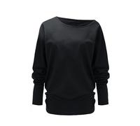 Women's Casual Bat Wing Long Sleeved Shirt Off Shoulder Pullover Fashion Macaron Top Womens Long Sleeve Tops Ladies Sweatshirts Jumpers (Black, L)
