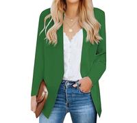 Women's Casual Blazers Long Sleeve Lapel Button Slim Work Office Blazer Jacket (green, L)