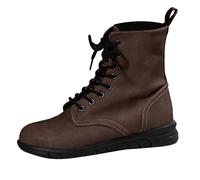 Women's Casual Boots, Large Size, Non-Slip Lace-Up Boots, Outdoor Flat High Hiking Shoes with Leather Top, Short Boots, Comfortable Classic Sports Shoes for Women, Hiking Boots, Trekking Shoes, brown
