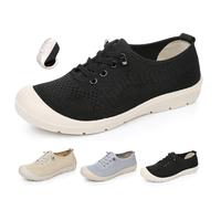 Women's Casual Breathable Slip on Orthopaedic Walking Sneakers, Lightweight Slip on Trainers Wide Toe Mesh Knit Loafers Slide on Tennis Shoes (Black,38EU)