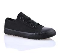 Womens Casual Canvas Memory Foam Pumps Plimsolls Gym Sports Trainers Shoes Size[UK6 /US8, Black]