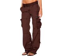 Womens Casual Cargo Pants Multi-Pocket Outdoor Military Combat Casual Ripstop Construction Work Utility Safety Pants Lightweight Active Workout Athletic Track Pants