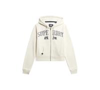 Women's casual cropped zip-up hoodie Superdry Athletic Essentials Blanc L