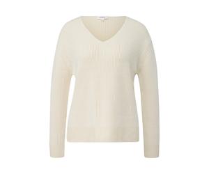 Womens Casual Fit V-Neck Soft Cotton Blend Sweater s.Oliver Marron 32