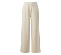 Womens Casual Fit Wide Leg Cotton Blend Trousers s.Oliver Beige 36
