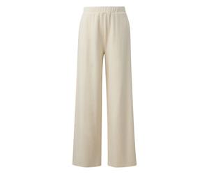 Womens Casual Fit Wide Leg Cotton Blend Trousers s.Oliver Beige 44