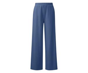 Womens Casual Fit Wide Leg Cotton Blend Trousers s.Oliver Bleu 32