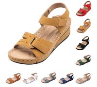 Women's Casual Flat Slide Sandals Arch Support Hiking Outdoor Footbed Adjustable Elastic Strappy Double Bands Summer Flat Low Wedge Touch Close Slingback Sandals Sandalias Mujer 2 Adjust Strap