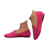 Women's Casual Flats Shoes Dressy Comfortable Shoes Classic Solid Color Suede Slip on Round Toe Lightweight Fashionable Walking Business Work Office Outdoor Loafers Hot Pink