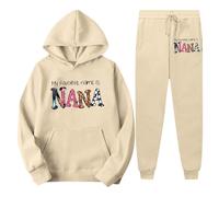 Women'S Casual Hooded Sweatshirt Set Comfortable Pullover Loungewear With Drawstring And Printed Letters Womens Outfits Ladies Track Suits Woman Tracksuit Sports Tops For Women Uk