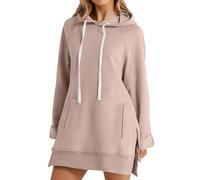 Womens Casual Hoodies Sweater Plain Hoodie Long Sweater Ladies Hipster Fleece Cotton Hoodie Sweatshirts Loose Leisure Hooded Jumpers Tracksuit Oversized Tops Womens Fashion Pullover Sweatshirt