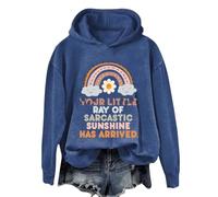 Womens Casual Hoodies Warm Pullover Lightweight Women's Oversized Hoodie Slogan Letter Graphic Long Sleeve Sweatshirt Aesthetic Pullover With Pockets Fleece Hoodie Women Zip up (Blue, M)